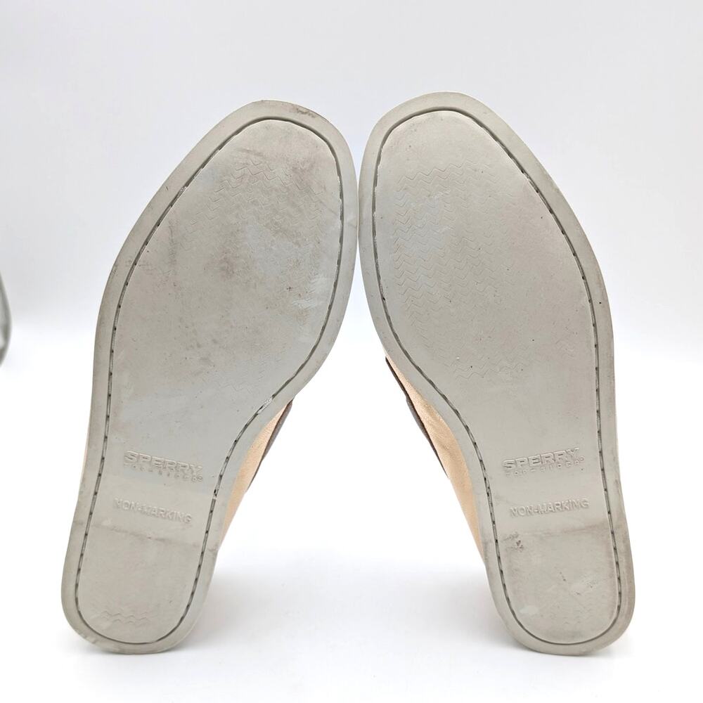 Sperry Authentic Original 2 Eye Boat Shoes Round Toe Women's Gold Size US8 EU39 - Picture 8 of 10